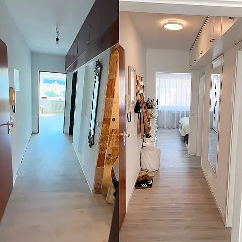 Flur Vorher-Nachher nach Renovierung einer Wohnung in Emmendingen